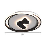 Modern Black Led Flush Mount Ceiling Light Fixture - 16.5/20.5 Wide Circle Acrylic White/Yellow
