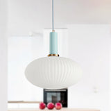Macaron Black/Pink/Blue Pendant Dining Room Light With White Glass Shade - 5/8/12 Wide Blue / 12