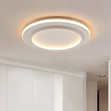 Simple Style White Disk Flush Mount Led Ceiling Light In Warm/White - 18/21.5 Wide / 18 Warm