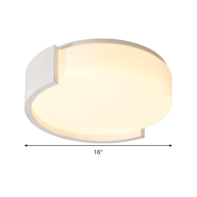 Modern Acrylic Circle Flushmount Led Ceiling Light In Warm/White - Bedroom Fixture
