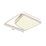 16/19.5 Metal Square Ceiling Mount Light Fixture - Contemporary Black/White Flush In Warm/White/3