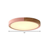 Circular Macaron Led Flush Mount Ceiling Light In 3 Colors And 2 Options 16/19.5 Wide