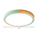 Circular Macaron Led Flush Mount Ceiling Light In 3 Colors And 2 Options 16/19.5 Wide