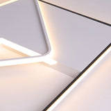 Modern Geometric Flush Mount Led Light Fixture In Black And White Acrylic – Warm/White Lighting