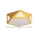 Modern Geometric Flush Light: Acrylic White/Pink/Yellow Led Ceiling Fixture Warm/White Light 16/19.5
