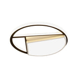 Contemporary Black & White Led Geometric Ceiling Lamp - 16/19.5 Wide