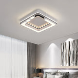 Contemporary Acrylic Led Flush Light - Square Ceiling Mounted Black & White Warm/White Illumination