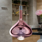 Modern Rose Gold Pendant Light With Beaker-Inspired Design - Clear/Smoke Glass Ideal For Dining Room
