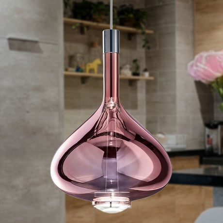 Modern Rose Gold Pendant Light With Beaker-Inspired Design - Clear/Smoke Glass Ideal For Dining Room