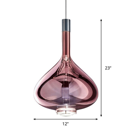 Modern Rose Gold Pendant Light With Beaker-Inspired Design - Clear/Smoke Glass Ideal For Dining Room