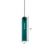 Nordic Style Green Glass Pendant Light For Bedroom