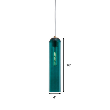 Nordic Style Green Glass Pendant Light For Bedroom
