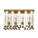 Contemporary Crystal Led Ceiling Mount Light With Chrome Finish In 3 Sizes