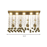 Contemporary Crystal Led Ceiling Mount Light With Chrome Finish In 3 Sizes