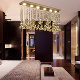 Contemporary Crystal Led Ceiling Mount Light With Chrome Finish In 3 Sizes