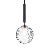 Clear Prism Glass Pendant Lamp - Modern Hanging Light Kit (1 Head) In Black/Brass