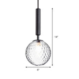 Clear Prism Glass Pendant Lamp - Modern Hanging Light Kit (1 Head) In Black/Brass
