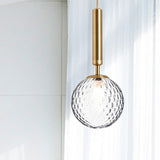Clear Prism Glass Pendant Lamp - Modern Hanging Light Kit (1 Head) In Black/Brass