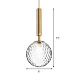 Clear Prism Glass Pendant Lamp - Modern Hanging Light Kit (1 Head) In Black/Brass