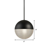 Contemporary Black/Gold Prismatic Glass Ball Pendant Light - Perfect For Bedroom