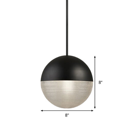 Contemporary Black/Gold Prismatic Glass Ball Pendant Light - Perfect For Bedroom