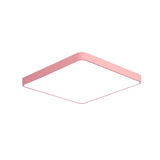 Modern Metal Led Flush Mount Ceiling Lamp In Pink Warm/White Light (19.5/25.5 Long)