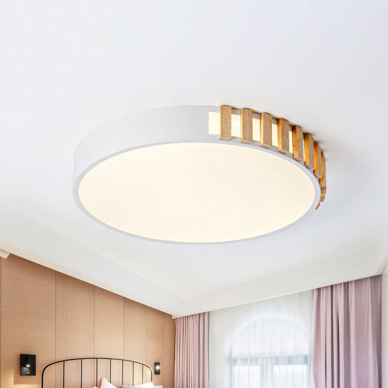 Nordic Led White Flushmount Ceiling Lamp - 16/19.5 Metal Ring Mount For Living Room