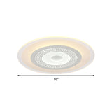 Chinese Style Ultrathin White Disc Led Flush Lamp - 16/19.5/23.5 W Acrylic Ceiling Mount Warm/White