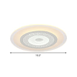 Chinese Style Ultrathin White Disc Led Flush Lamp - 16/19.5/23.5 W Acrylic Ceiling Mount Warm/White