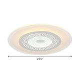 Chinese Style Ultrathin White Disc Led Flush Lamp - 16/19.5/23.5 W Acrylic Ceiling Mount Warm/White