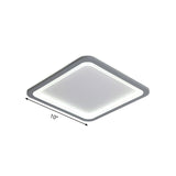 10/14.5/19 Modern Style Grey Square Box Flush Light Acrylic Led Ceiling Lamp Warm/White
