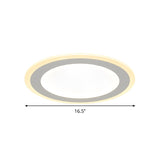 Minimalist Round Flush Mount Led Ceiling Light - Super Thin White Acrylic Warm/White 16’/20.5’