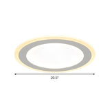 Minimalist Round Flush Mount Led Ceiling Light - Super Thin White Acrylic Warm/White 16/20.5