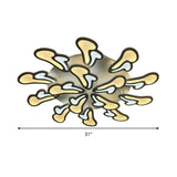 Modern White Flower Ceiling Light With Led Acrylic Semi Flush Mount In Warm/White/Natural