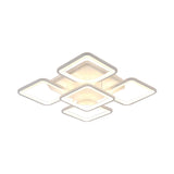 23.5/27 Led Bedroom Ceiling Light Semi Flush Mount Fixture With Acrylic Shade In Warm/White