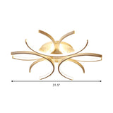23.5/31.5 W Curved Led Semi Flush Mount Lamp Modern Acrylic Lighting For Close To Ceiling Warm/White