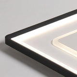 Modern Led Ceiling Light - Aluminum Square Flush Mount Lamp In Black 16/19.5 Wide Stepless Dimming