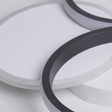 Simple Led Ceiling Mount Lighting Fixture In Warm/White Light With Acrylic Ring - Black/White