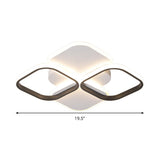Modern Led Rhombus Ceiling Light In White/Black 16/19.5 Wide Flush Mount Acrylic Lamp