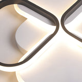 Modern Led Rhombus Ceiling Light In White/Black 16/19.5 Wide Flush Mount Acrylic Lamp