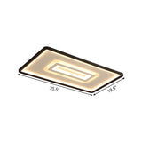 Dual Rectangle Flush Nordic Style Black Metal Light - 35.5/43 Width Warm/White Stepless Dimming With