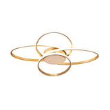 Gold Flush Mount Nordic Led Ceiling Light For Living Room With Overlapping Acrylic Design
