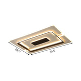 Modernist Led Aluminum Flushmount Ceiling Lamp - 35.5/45 Wide Black Long Frame Warm/White Light