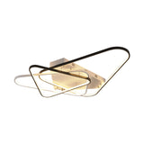 Modern Overlapping Acrylic Ceiling Light - Led Black/White Semi Flush Mount 33/42 Width