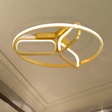 Modern Acrylic Circular Flush Light: 18/21.5 Wide Led Bedroom Ceiling Mount Lamp In Black/White/Gold