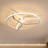 Modern Acrylic Circular Flush Light: 18/21.5 Wide Led Bedroom Ceiling Mount Lamp In Black/White/Gold