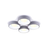 Modern Drum Led Ceiling Lamp - 4/6 Lights Metal 21.5/32.5 W Grey Bedroom Flush Mount Lighting