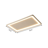 35.5’/43’ White Rectangle Led Flush Ceiling Light With Frosted Acrylic Shade - Warm/White