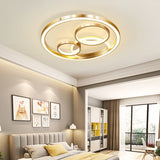 Modern Led Gold Flush Mount Spotlight Ceiling Fixture - 18/23.5 W Round Acrylic