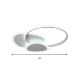 Stylish Flaky Triangle Ceiling Light: Modern Acrylic Led Flush Mount Lamp (16/18 W) In White/Coffee